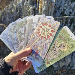 Tarot de Monthoux, face unique peinte à la main.